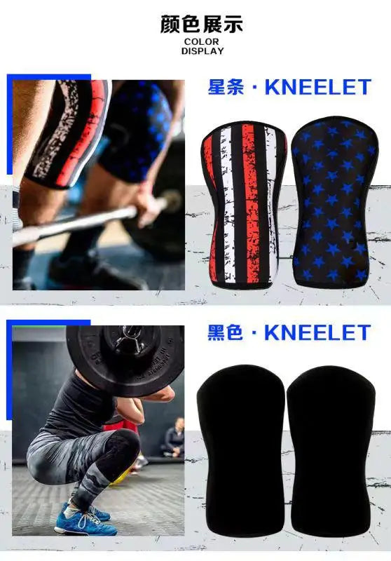 Knee Sleeves for Weightlifting (1 Pair) Premium Support &amp; Compression - Powerlifting &amp; Crossfit - 7mm Neoprene Sleeve