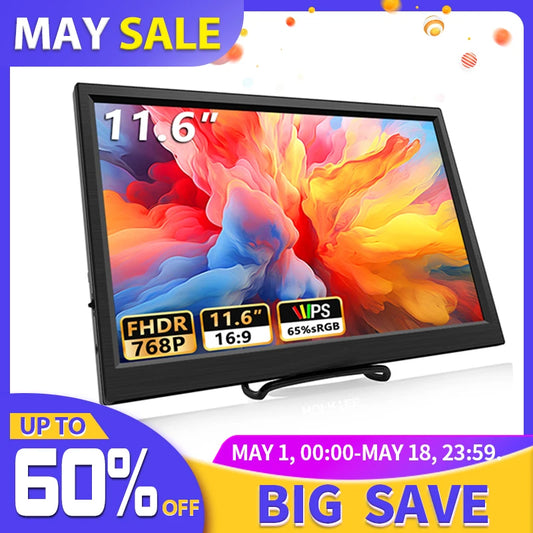 11.6 Inch Portable Monitor HDMI-Compatible Laptop second screen Gaming Extended Display For Switch/PS4/Xbox/Raspberry Pi