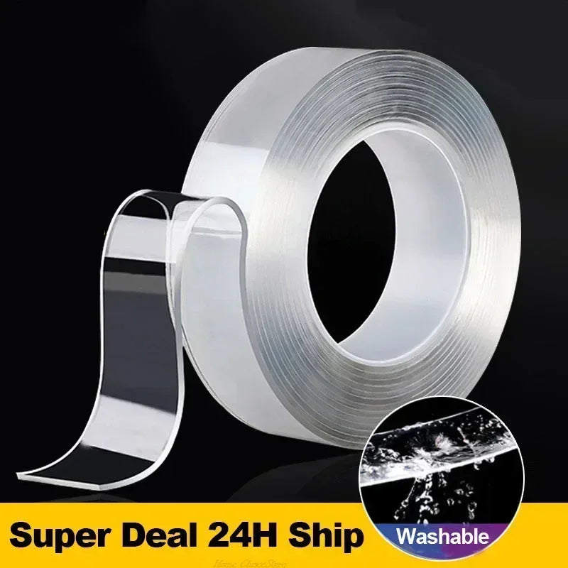 Nano Tape Reusable Super Strong Double-Sided Adhesive Tape Transparent Waterproof Tapes Heat Resistance Bathroom Home Decoration