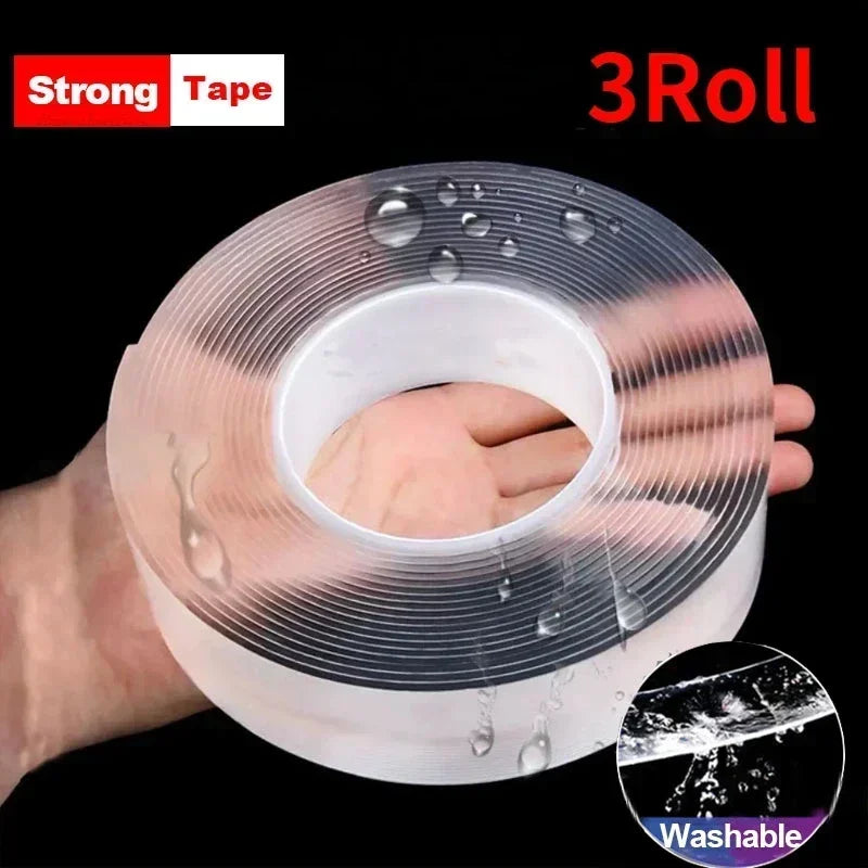 Nano Tape Reusable Super Strong Double-Sided Adhesive Tape Transparent Waterproof Tapes Heat Resistance Bathroom Home Decoration